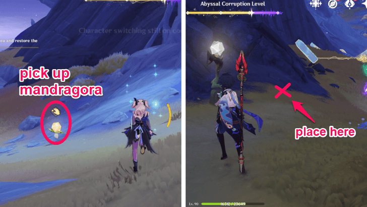 Genshin Impact Tower of Inversion Cleanse the Corruption Area 3 Step 3