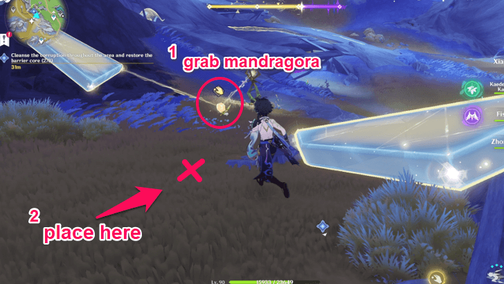 Genshin Impact Tower of Inversion Cleanse the Corruption Area 3 Step 2