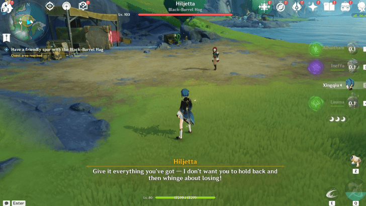 Genshin Impact Return to Sender Walkthrough - Have a friendly spar with the Black-Barrel Hag