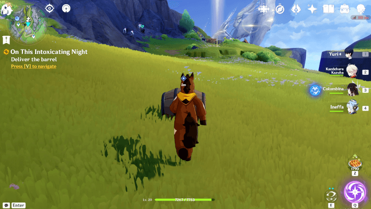 Genshin Impact - On This Intoxicating Night Quest Deliver the Barrel
