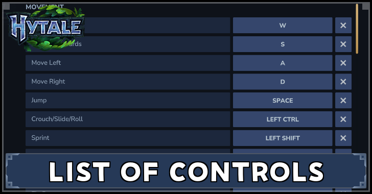 List of Controls