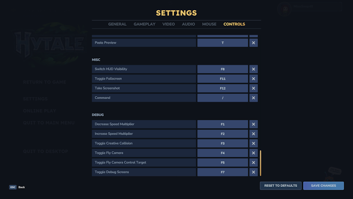 Settings Screen