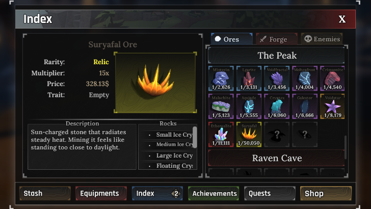 Use Ores with Higher Multipliers In Forging