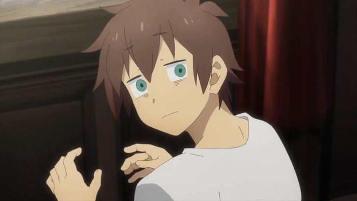 Satou Kazuma looking back