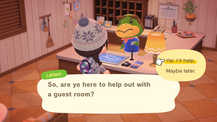 Talk to Leilani to Decorate a Room