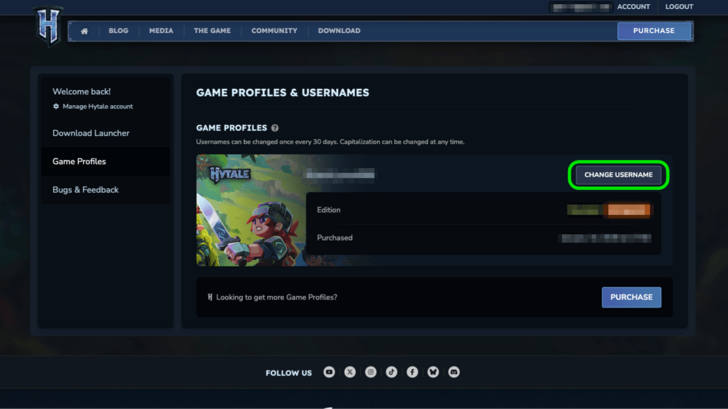 Click Change Username