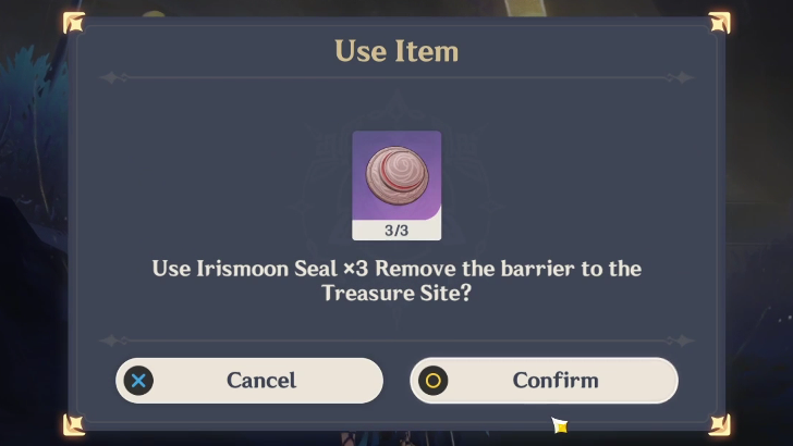 Genshin Impact - Use Three Irismoon Seals to Enter a Treasure Vault