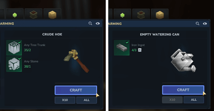 Hoe and Watering Can