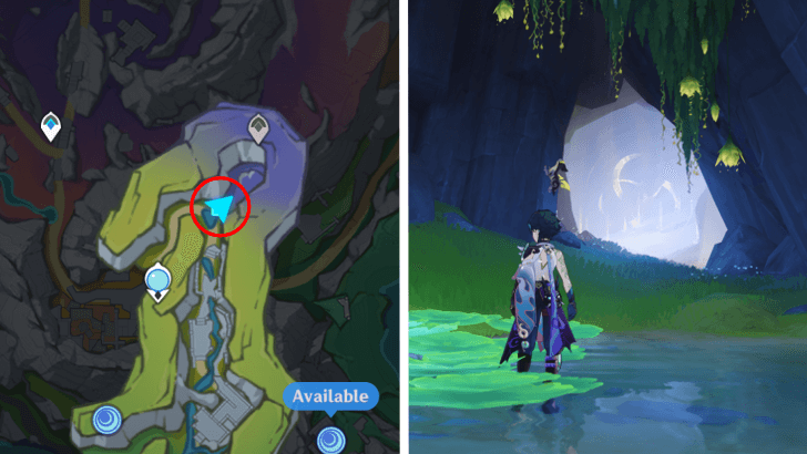 Genshin Impact - Ashveil Peak Treasure Vault Location