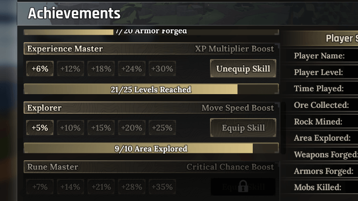 Equip Experience Master Skill