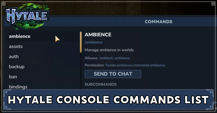 Hytale Console Commands List