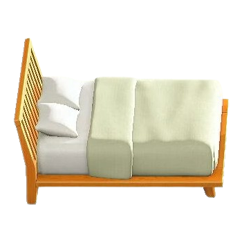 Artful Bed - Orange Wood Frame