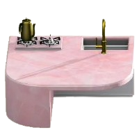 Marble Kitchen Island - Pink