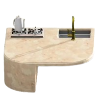 Marble Kitchen Island - Beige