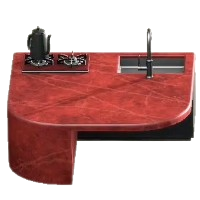 Marble Kitchen Island - Red