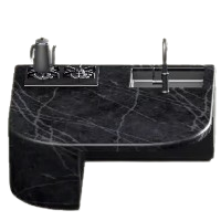 Marble Kitchen Island - Black