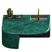 Marble Kitchen Island - Green