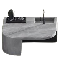Marble Kitchen Island - Gray