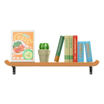 Wall-Mounted Bookshelf - Brown Shelf