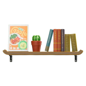 Wall-Mounted Bookshelf - Dark Brown Shelf