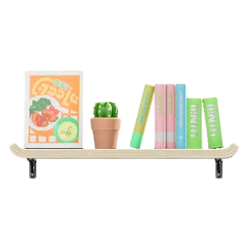 Wall-Mounted Bookshelf - White Shelf