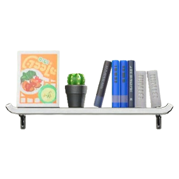 Wall-Mounted Bookshelf - Stainless Steel Shelf