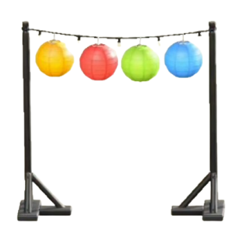 Colorful-Lantern Arch - Black Poles