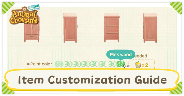 Animal Crossing New Horizons ACNH - Item Customization Guide
