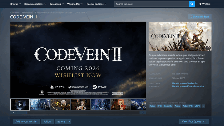 Code Vein 2 Code Vein 2 on Steam
