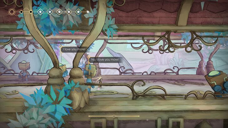 mio: memories in orbit mio stopping by to watch two robots tell each other their i love yous