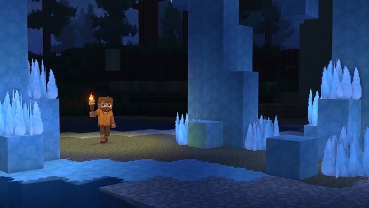 Hytale Character Entering A Cold Dark Dungeon
