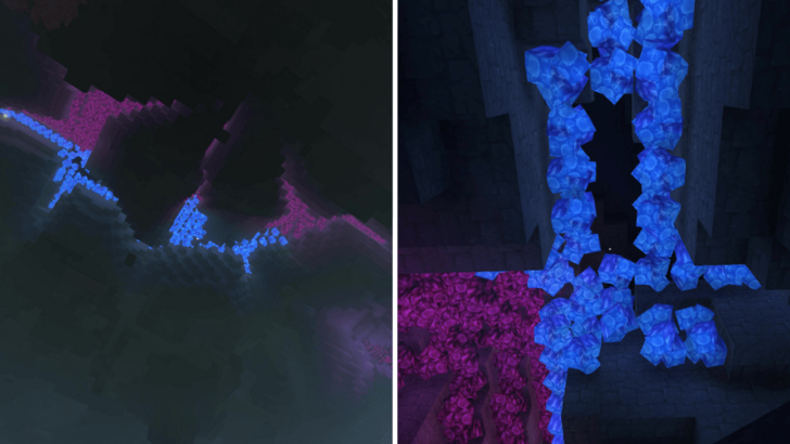 Blue Crystals in Underground Jungle