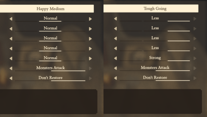 Normal and Hard Difficulty