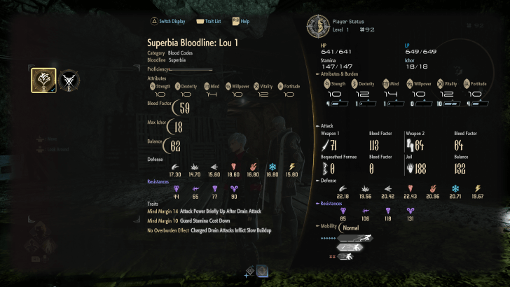 Choose a Blood Code for Base Stats