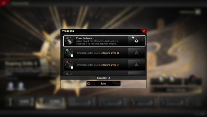 Weapons and Items Roaring Drills