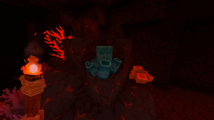 Cyan Coral Sponge underneath Cold Biomes