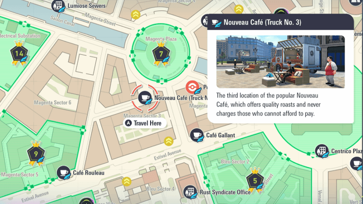 Pokemon ZA - Nouveau Cafe (Truck No.3) Map