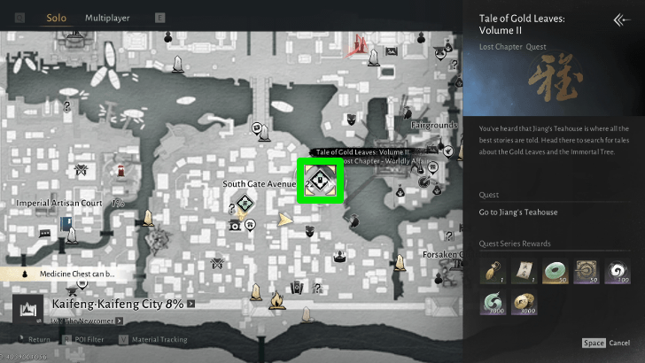 Tale of Gold Leaves: Volume II Map Location