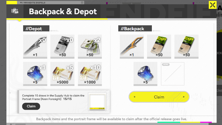 Choose What Items to Transfer to Backpack