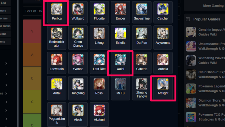 Click on the Character