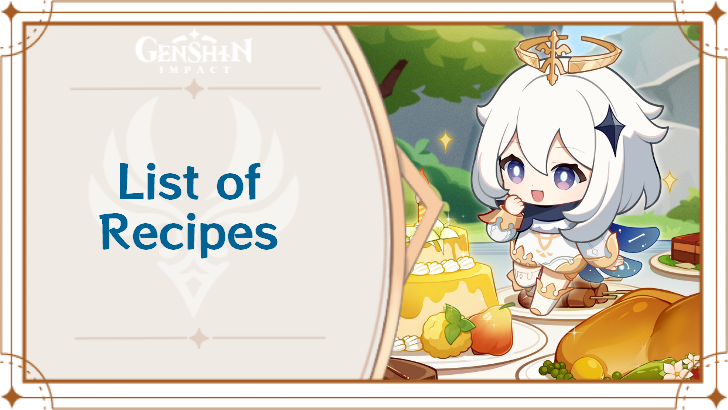 Genshin Impact List of Recipes