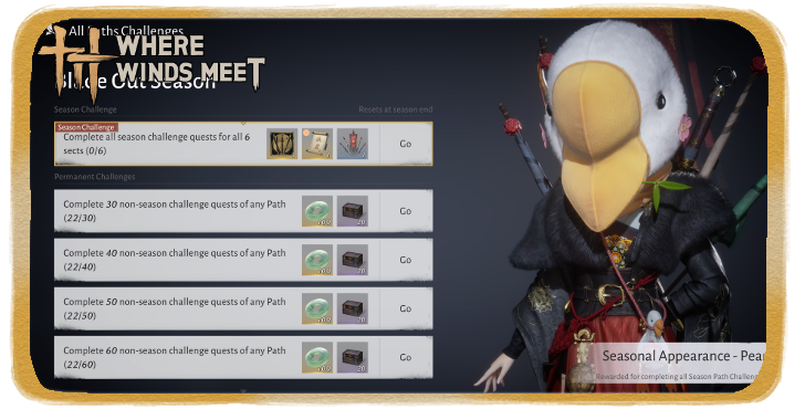 WWM - Season Challenges Guide