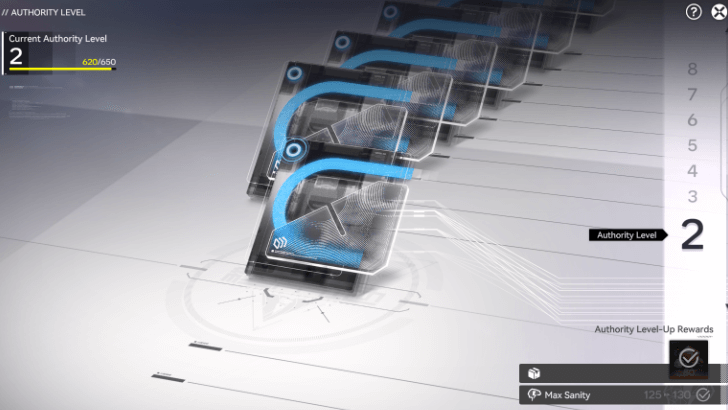 Arknights Endfield - Authority Level Menu