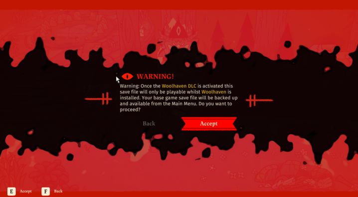 DLC Activation Warning