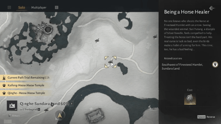 Being a Horse Healer Map Location