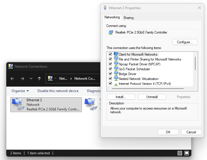 Configure Network Connection
