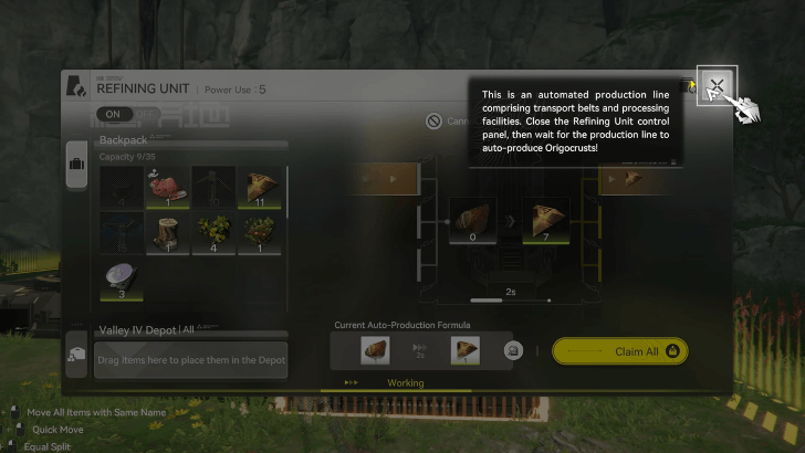 Check the Refining Unit Control Panel