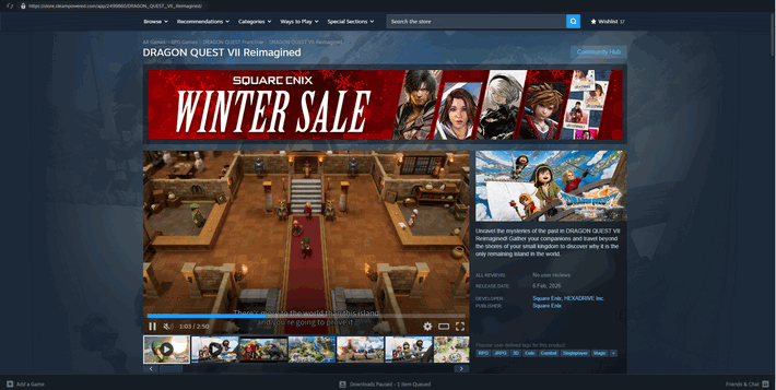 DQ7 Steam Page
