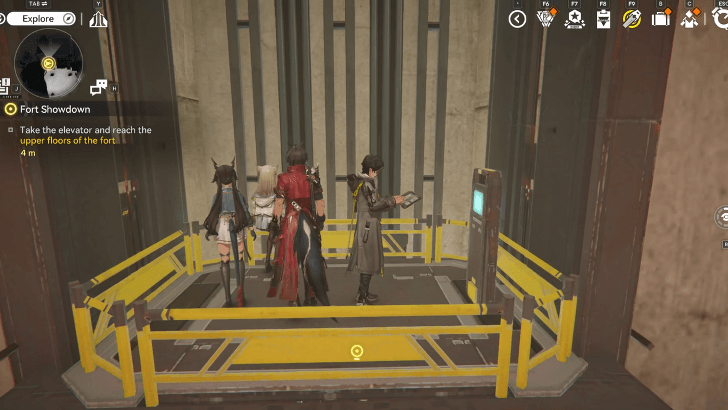 Take the Elevator and Reach the Upper Floors of the Fort