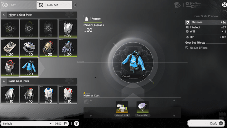 Make Miner Overalls Gear